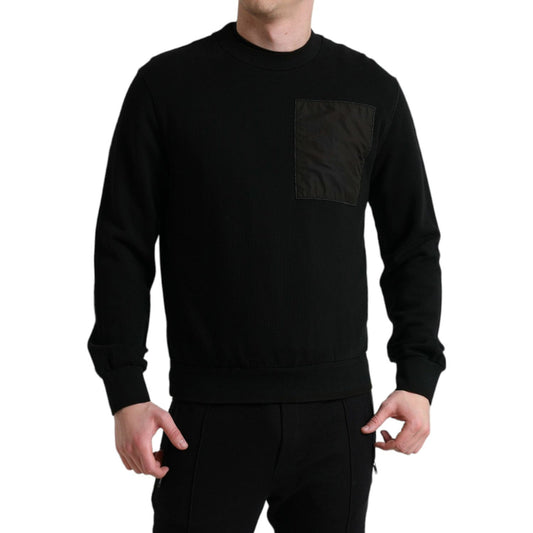 Dolce & Gabbana Elegant Crew Neck Cotton Blend Sweater black-cotton-crew-neck-men-pullover-sweater-1 465A2217-BG-scaled-b0a8fbc4-8b3.jpg