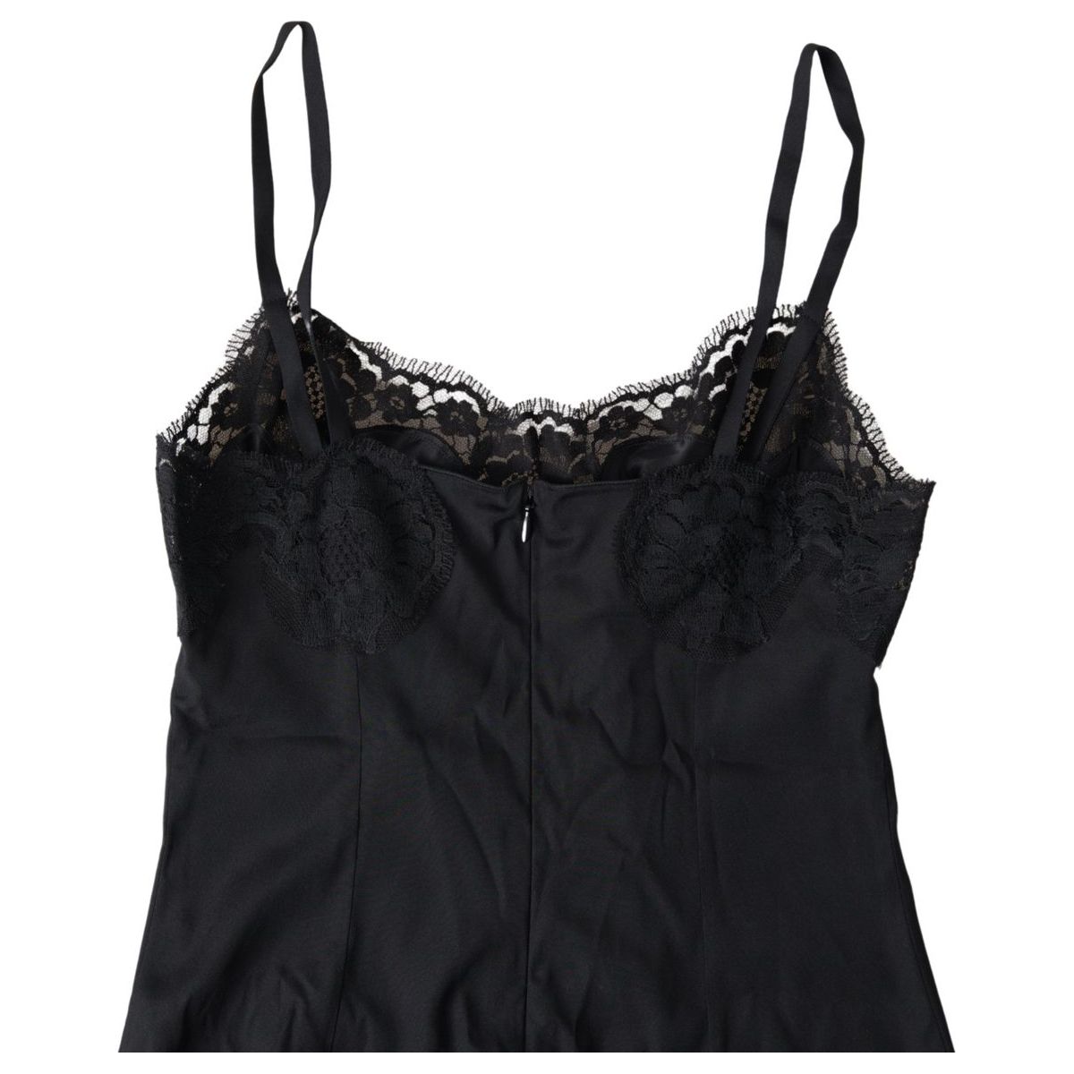 Dolce & Gabbana Elegant Black Silk Blend Camisole black-lace-silk-sleepwear-camisole-underwear