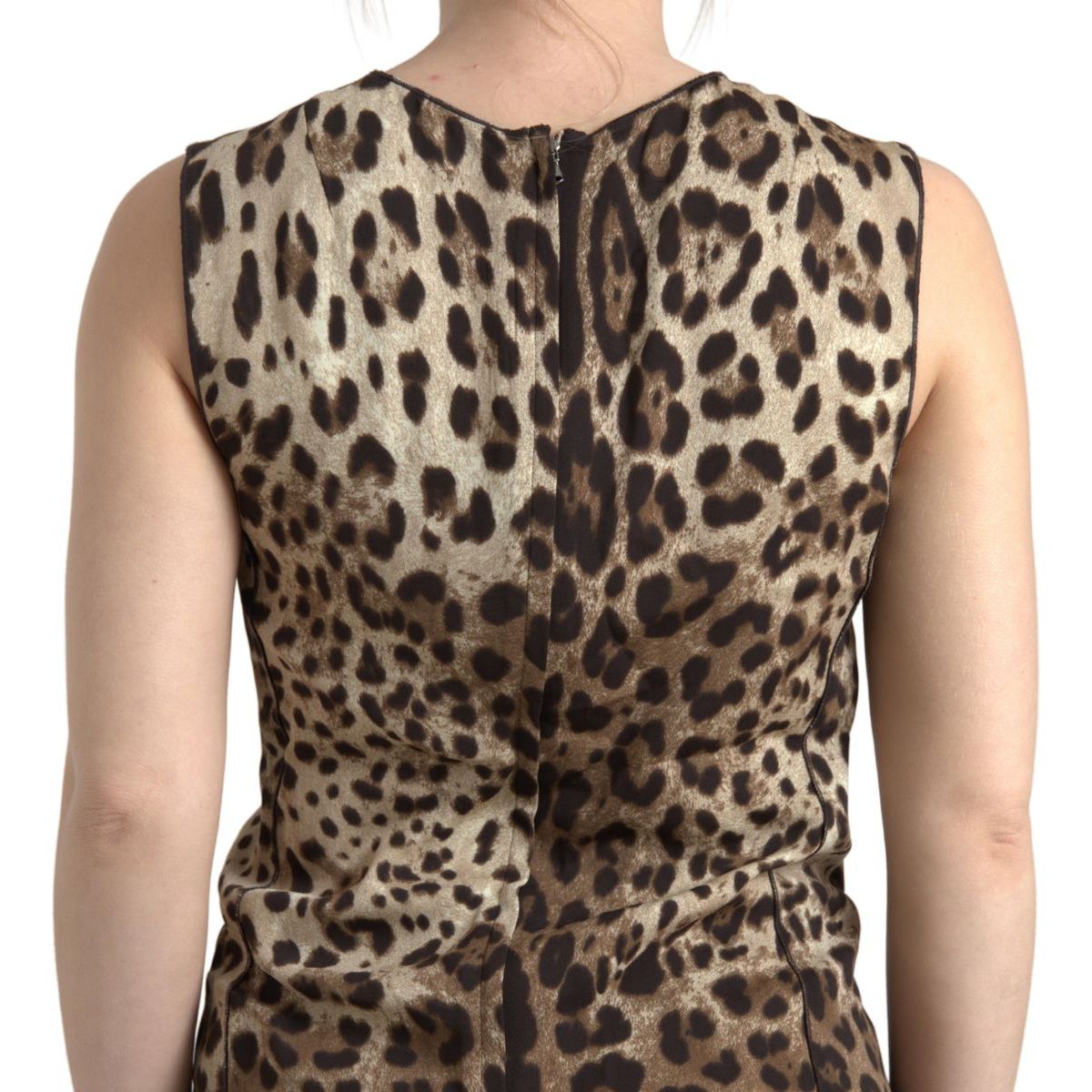 Dolce & Gabbana Elegant Leopard Print Tank Top brown-leopard-viscose-sleeveless-tank-top