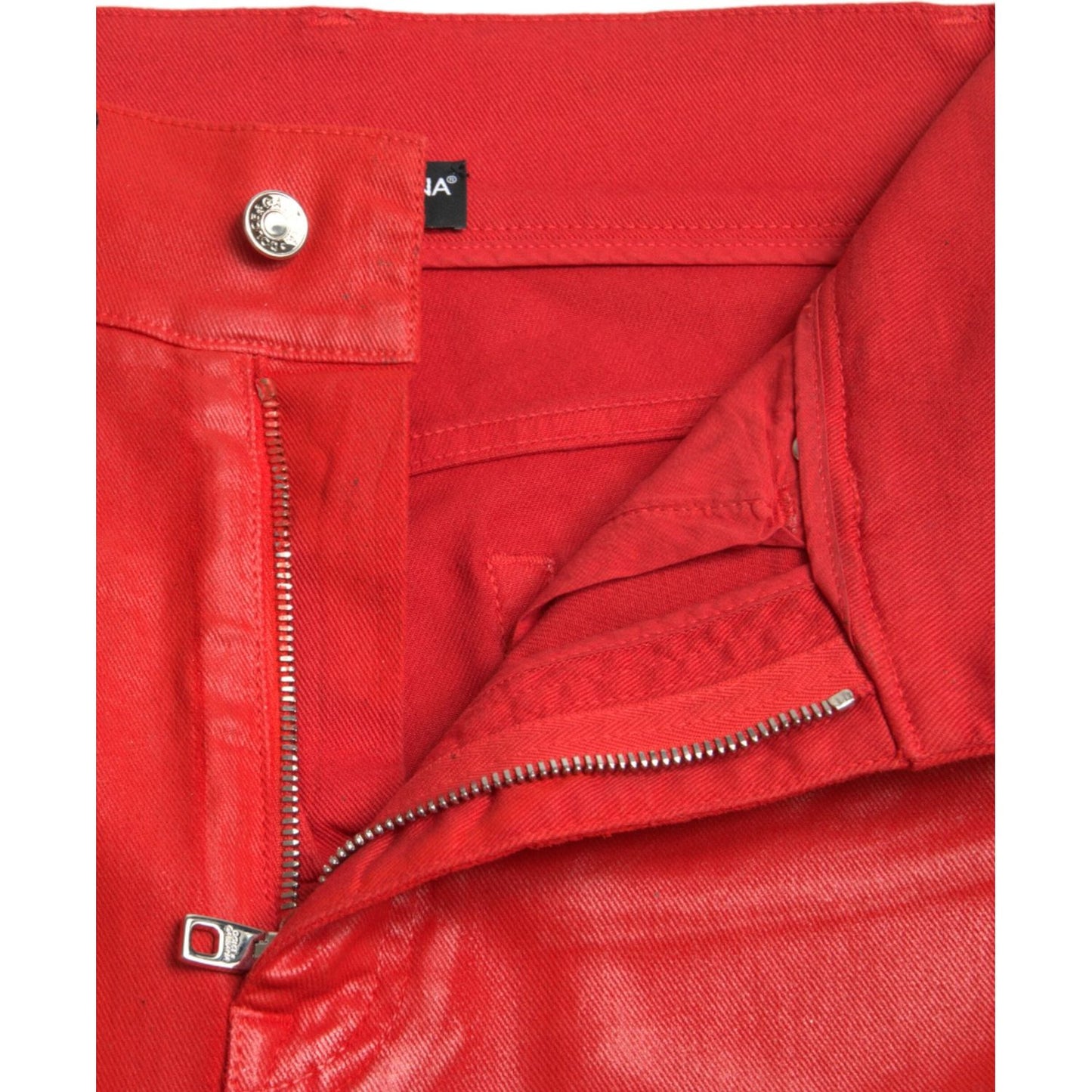 Dolce & Gabbana Red Cotton High Waist Skinny Denim Jeans red-cotton-high-waist-skinny-denim-jeans 465A2815-BG-scaled-ce074f1a-311.jpg