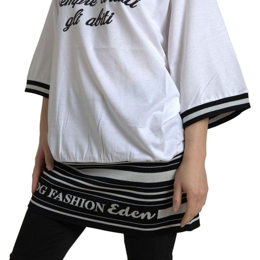 Dolce & GabbanaElegant White Cotton Crew Neck TeeMcRichard Designer Brands£309.00