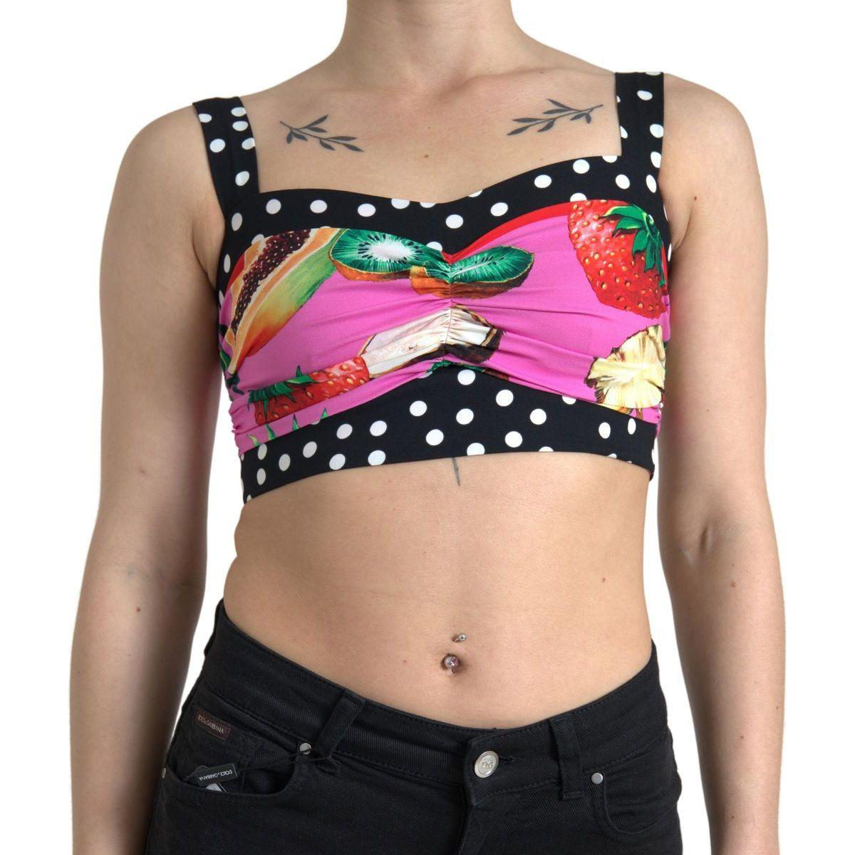 Dolce & Gabbana Elegant Silk Blend Cropped Bustier Tank multicolor-silk-cropped-bustier-corset-top