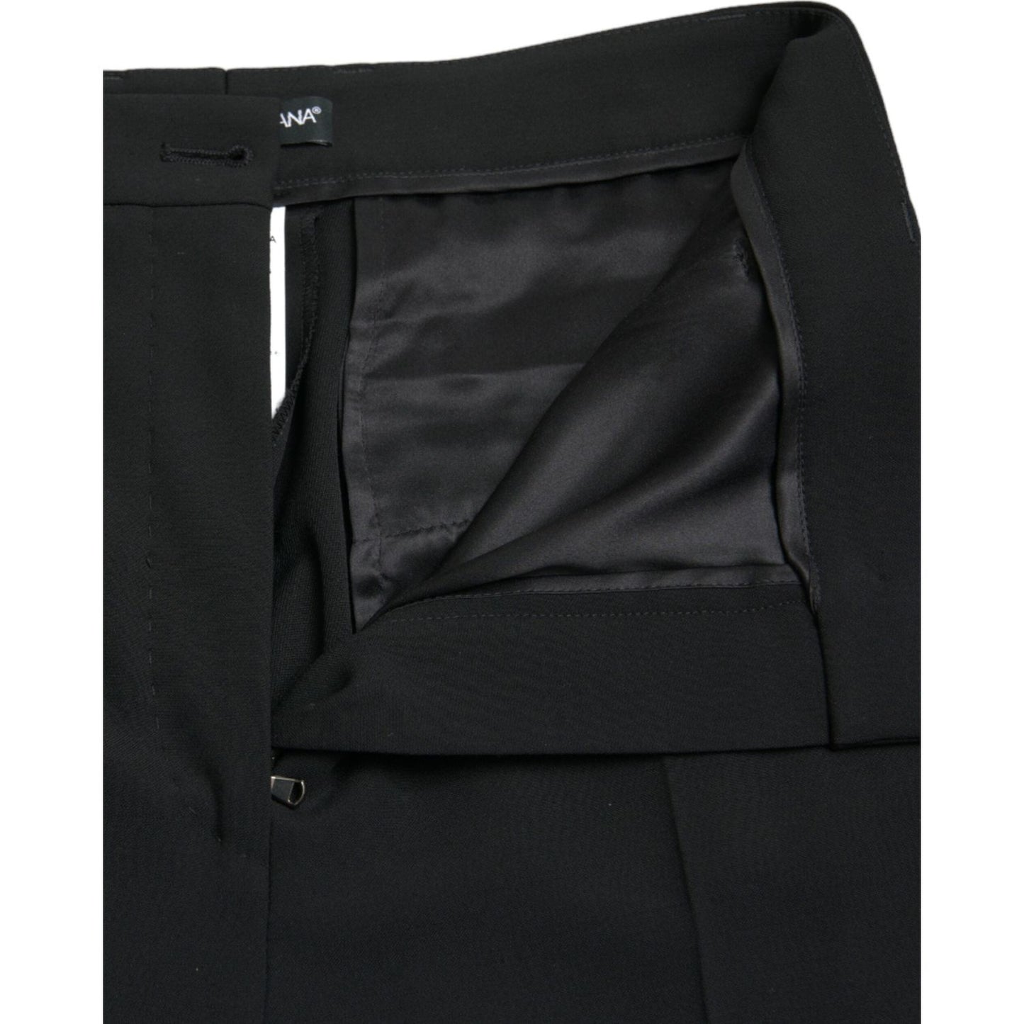 Dolce & Gabbana Elegant High Waist Tapered Wool Pants black-wool-high-waist-tapered-pants-3