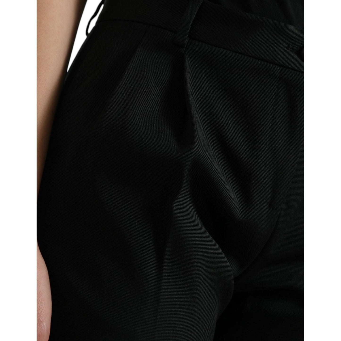 Dolce & Gabbana Elegant High-Waist Tapered Cropped Pants black-wool-high-waist-cropped-tapered-pants