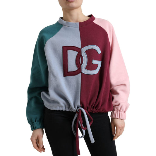 Dolce & Gabbana Elegant Multicolor Crew Neck Cotton Sweater multicolor-cotton-crew-neck-pullover-sweater