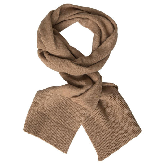 Dolce & Gabbana Elegant Camel-Hued Designer Scarf brown-knitted-camel-wrap-shawl-foulard-scarf