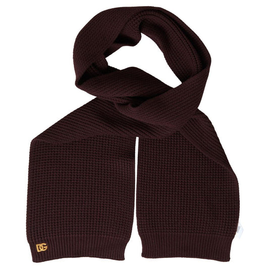Dolce & Gabbana Elegant Cashmere Men's Neck Wrap Scarf brown-cashmere-knitted-neck-wrap-shawl-scarf