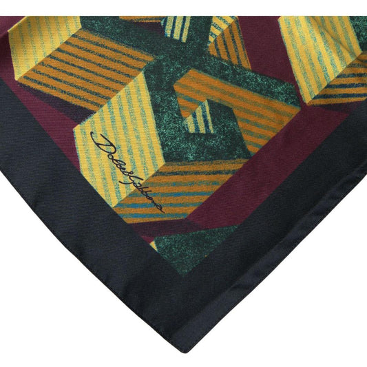 Dolce & Gabbana Elegant Multicolor Silk Men's Square Scarf multicolor-printed-square-handkerchief-scarf-2