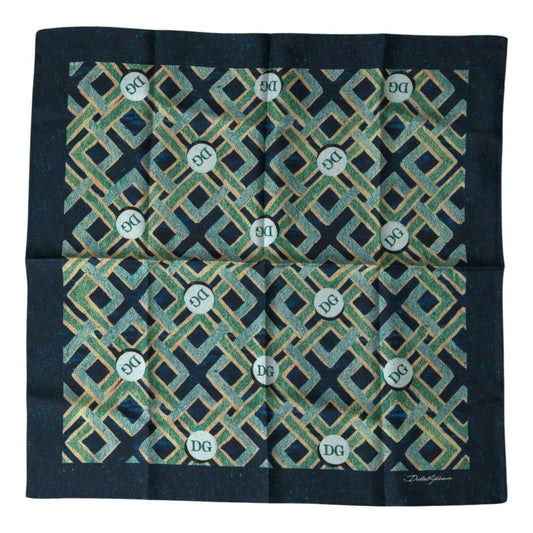 Dolce & Gabbana Elegant Multicolor Silk Square Scarf multicolor-printed-square-handkerchief-scarf