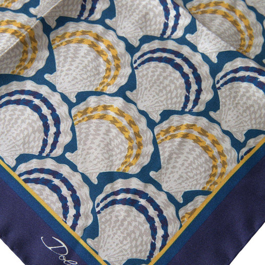 Dolce & Gabbana Elegant Multicolor Silk Men's Square Scarf multicolor-shell-silk-square-handkerchief-scarf