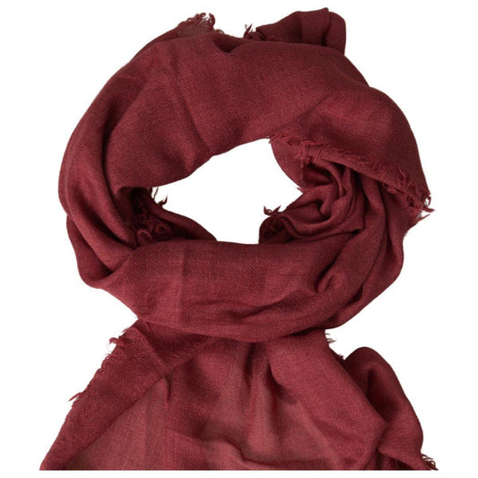 Dolce & Gabbana Luxury Cashmere Silk Men's Maroon Scarf maroon-cashmere-knit-wrap-shawl-fringe-scarf