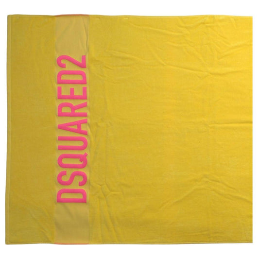 Dsquared² Sunshine Yellow Logo Beach Towel yellow-logo-print-cotton-soft-unisex-beach-towel 465A4233-a6061ec1-d2e.jpg