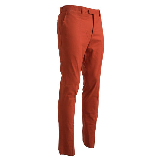 BENCIVENGA Orange Straight Fit Men Formal Trousers Pants orange-straight-fit-men-formal-trousers-pants