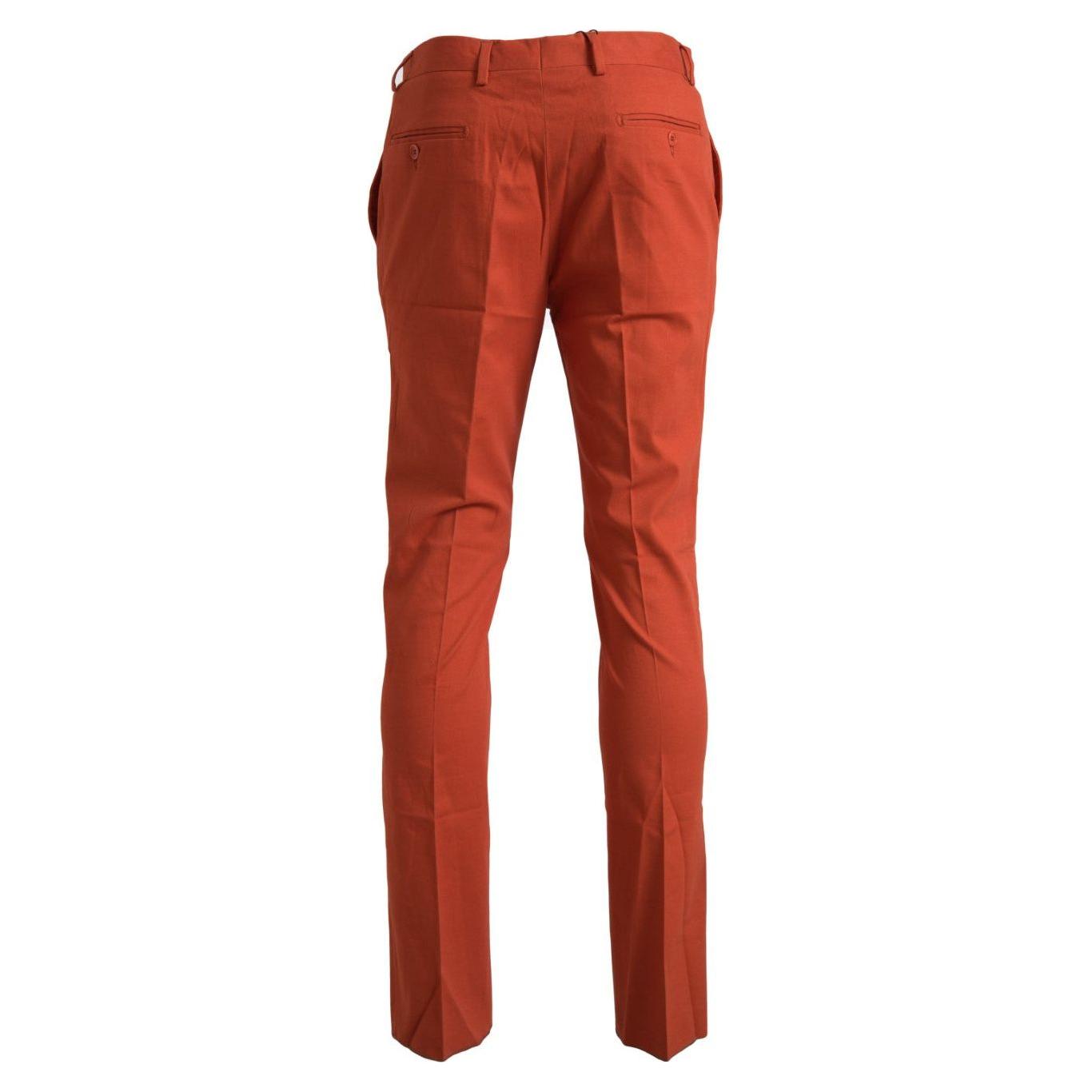 BENCIVENGA Elegant Orange Pure Cotton Pants orange-straight-fit-men-formal-trousers-pants