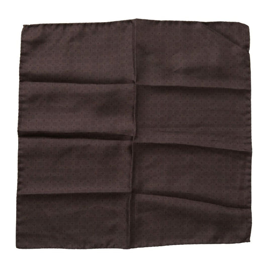 Dolce & Gabbana Elegant Silk Men's Square Scarf in Rich Brown brown-patterned-silk-square-handkerchief-scarf-1