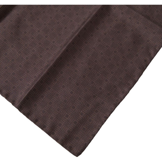 Dolce & Gabbana Elegant Silk Men's Square Scarf in Rich Brown brown-patterned-silk-square-handkerchief-scarf-1