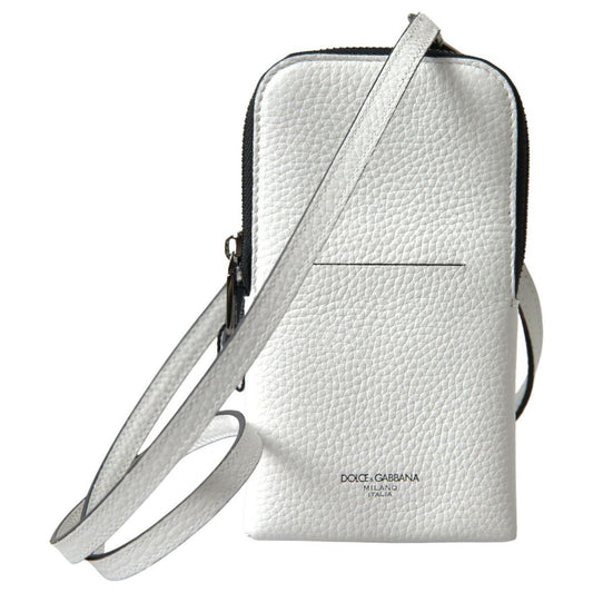 Dolce & GabbanaElegant White Leather Phone Crossbody BagMcRichard Designer Brands£359.00