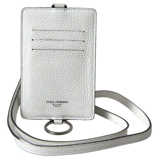 Dolce & GabbanaElegant White Leather Cardholder LanyardMcRichard Designer Brands£239.00