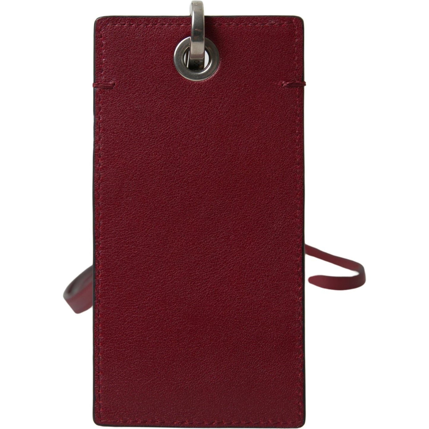 Dolce & Gabbana Elegant Red Leather Cardholder with Lanyard red-leather-lanyard-logo-slim-card-holder-men-wallet