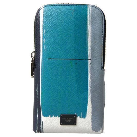 Dolce & GabbanaElegant Leather Crossbody Phone Bag in Blue & WhiteMcRichard Designer Brands£359.00