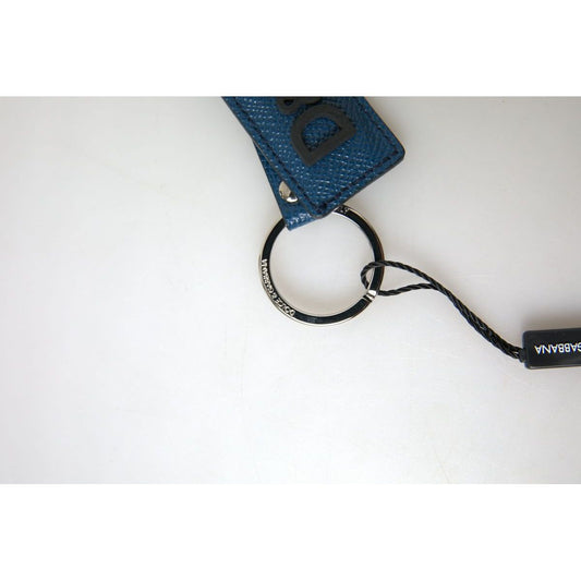 Dolce & Gabbana Elegant Blue Leather Keychain with Silver Accents blue-leather-dg-logo-silver-tone-metal-keychain 465A4784-scaled-e5538973-cc3.jpg