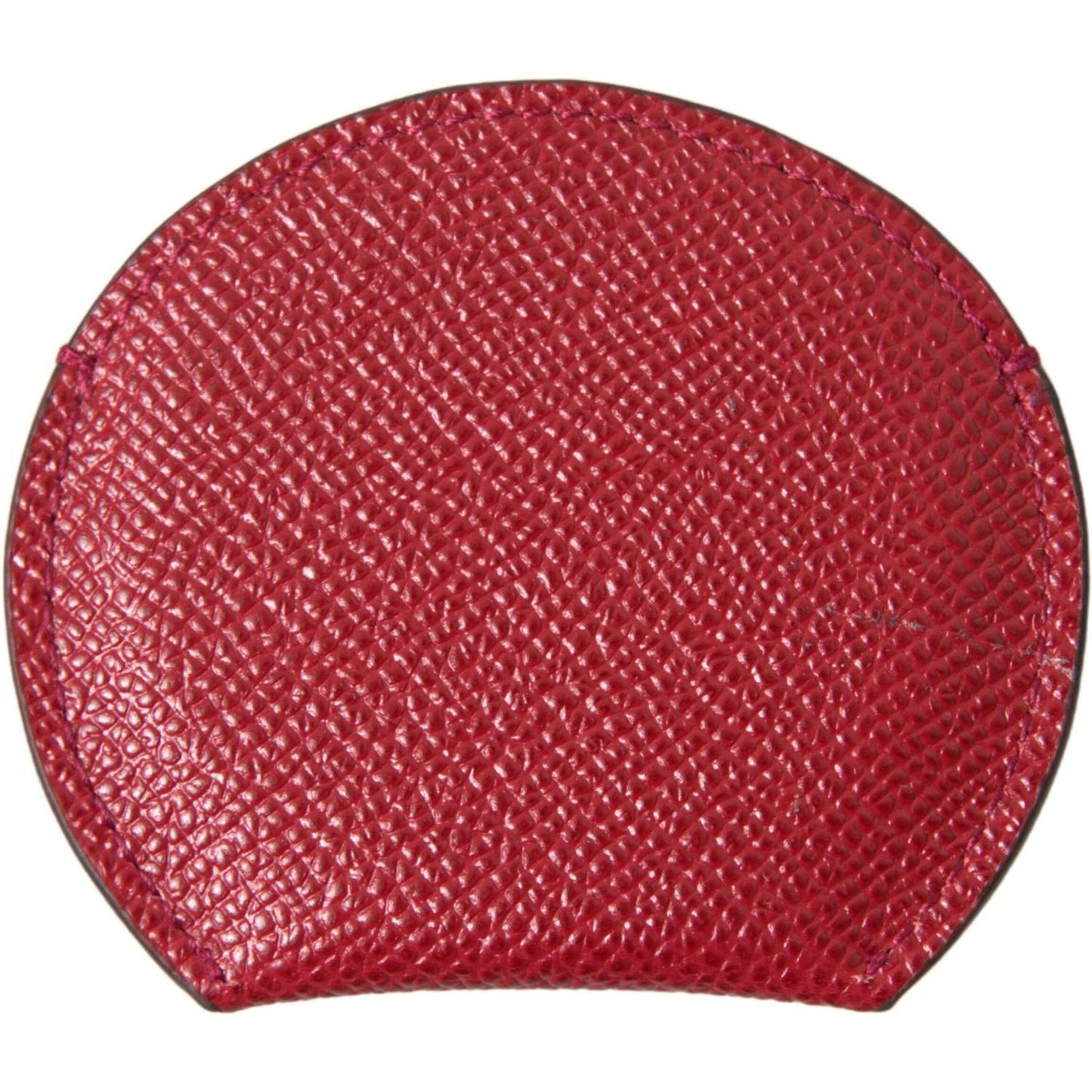 Dolce & Gabbana Chic Red Leather Hand Mirror Holder red-calfskin-leather-round-hand-mirror-holder