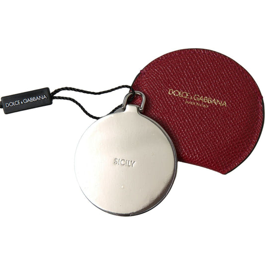 Dolce & Gabbana Chic Red Leather Hand Mirror Holder red-calfskin-leather-round-hand-mirror-holder 465A5012-scaled-855dfcf9-231.jpg