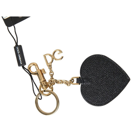 Dolce & GabbanaElegant Black Leather Keychain with Fuchsia AccentMcRichard Designer Brands£229.00