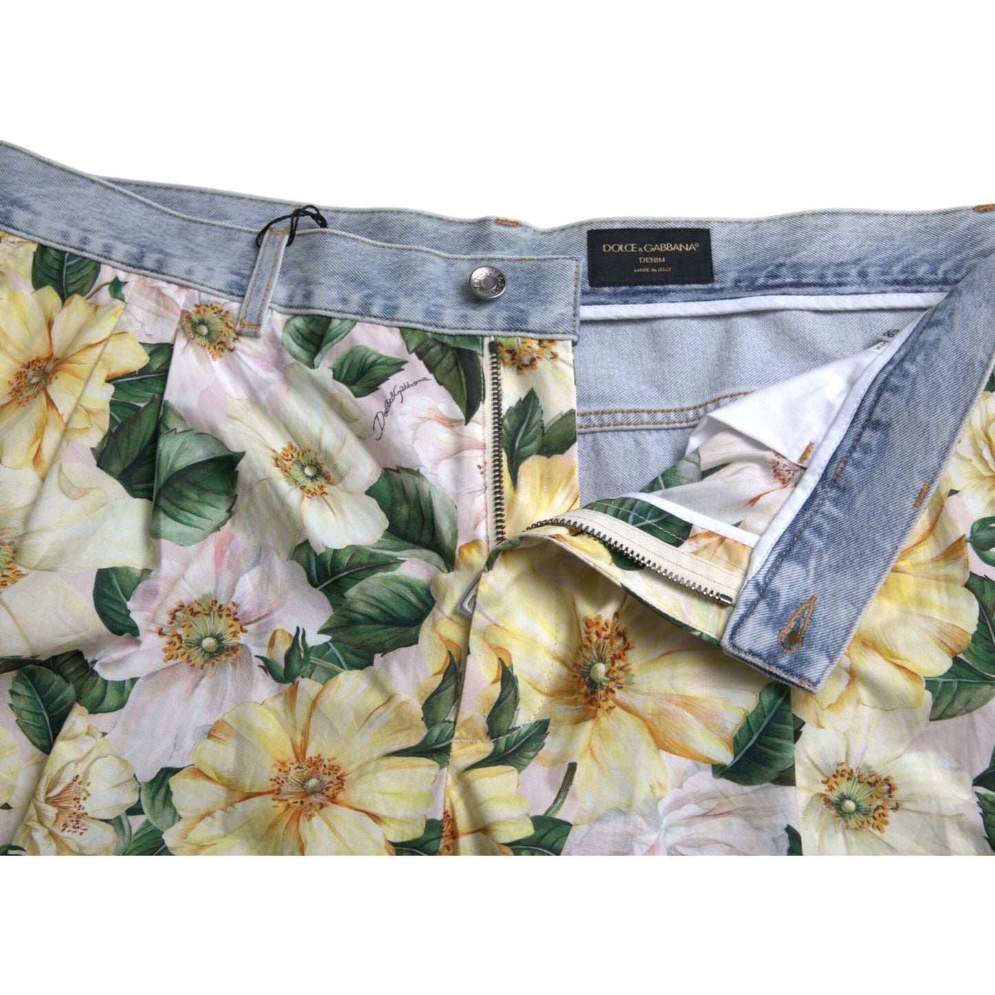 Dolce & Gabbana Multicolor Floral Cotton Bermuda Shorts multicolor-floral-print-denim-bermuda-shorts