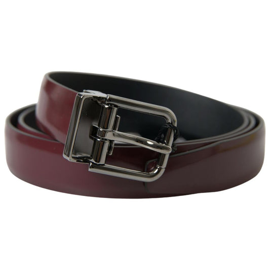 Dolce & GabbanaElegant Bordeaux Leather Belt with Metal BuckleMcRichard Designer Brands£219.00