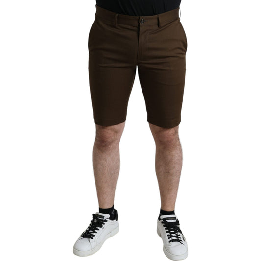 Dolce & Gabbana Brown Cotton Stretch Men Bermuda Shorts brown-cotton-stretch-men-bermuda-shorts