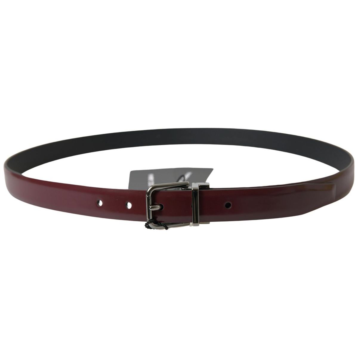 Dolce & Gabbana Elegant Bordeaux Leather Belt with Metal Buckle bordeaux-leather-silver-metal-buckle-belt 465A5145-scaled-0ba3dfd0-6c4.jpg