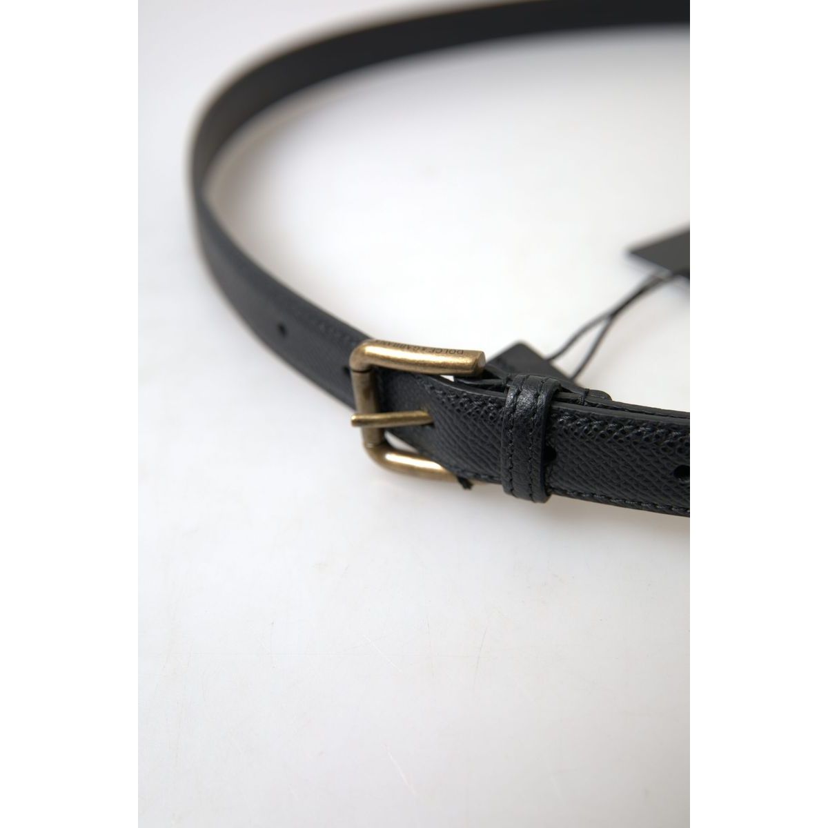 Dolce & Gabbana Elegant Black Italian Leather Belt black-leather-gold-metal-buckle-men-belt