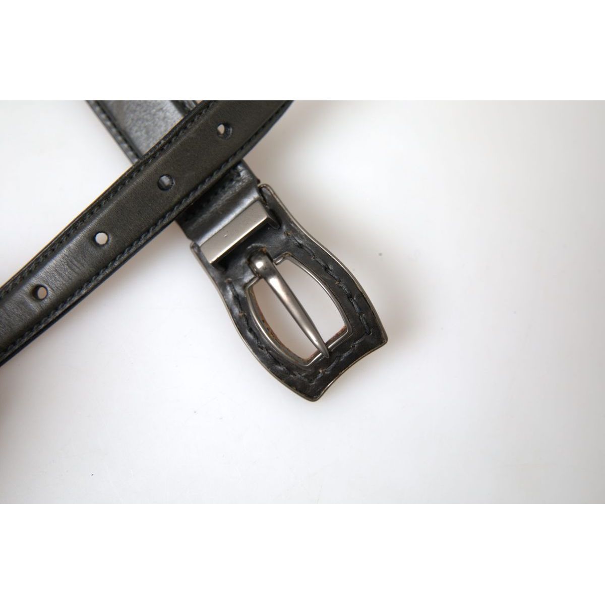 Ermanno Scervino Exquisite Italian Leather Belt with Metal Buckle black-leather-metal-buckle-cintura-belt