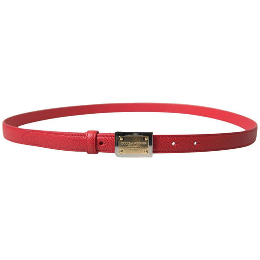 Dolce & Gabbana Elegant Red Leather Designer Belt red-leather-gold-engraved-metal-buckle-belt 465A5237-scaled-1db90c08-995.jpg