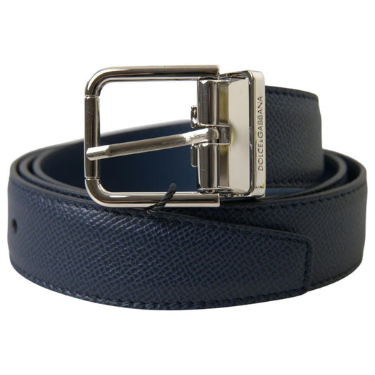 Dolce & Gabbana Aquamarine Blue Leather Belt blue-leather-silver-metal-buckle-belt 465A5287-scaled-a415d377-a86.jpg