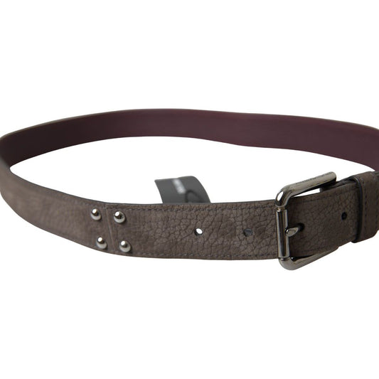 Dolce & Gabbana Elegant Brown Leather Belt with Metal Buckle brown-leather-metal-buckle-men-cintura-belt