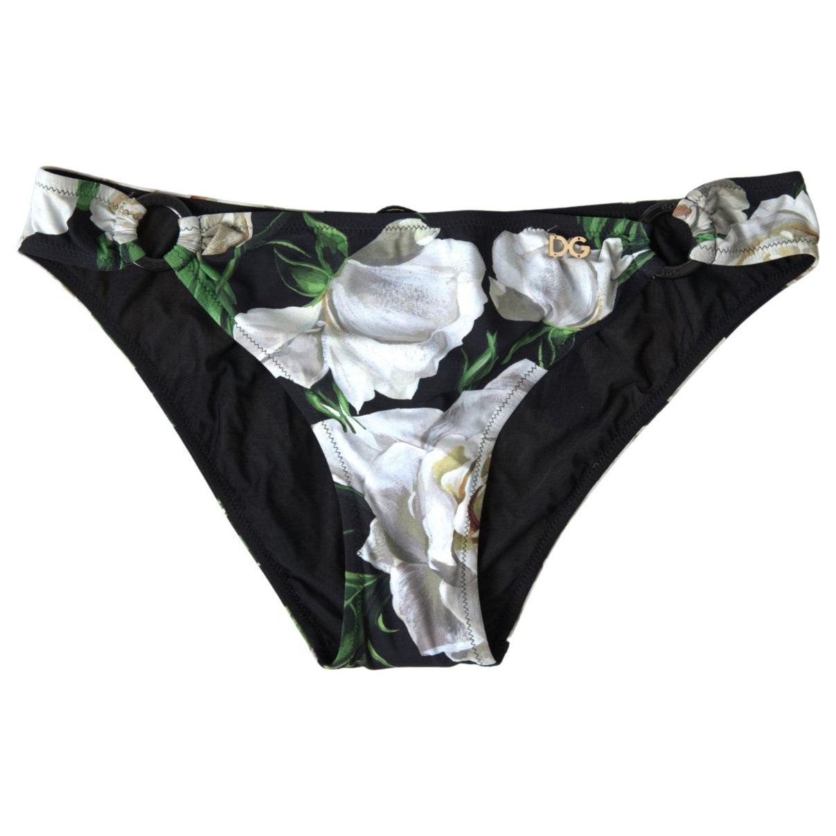 Dolce & Gabbana Elegant Floral Bikini Set black-floral-two-piece-beachwear-swimwear-bikini