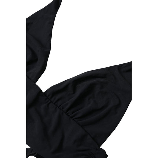 Dolce & Gabbana Elegant Black Bikini Top black-nylon-stretch-swimwear-halter-top-bikini