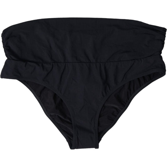 Dolce & Gabbana Elegant Black Bikini Bottom - Ultimate Beach Elegance black-nylon-stretch-swimwear-slip-bottom-bikini