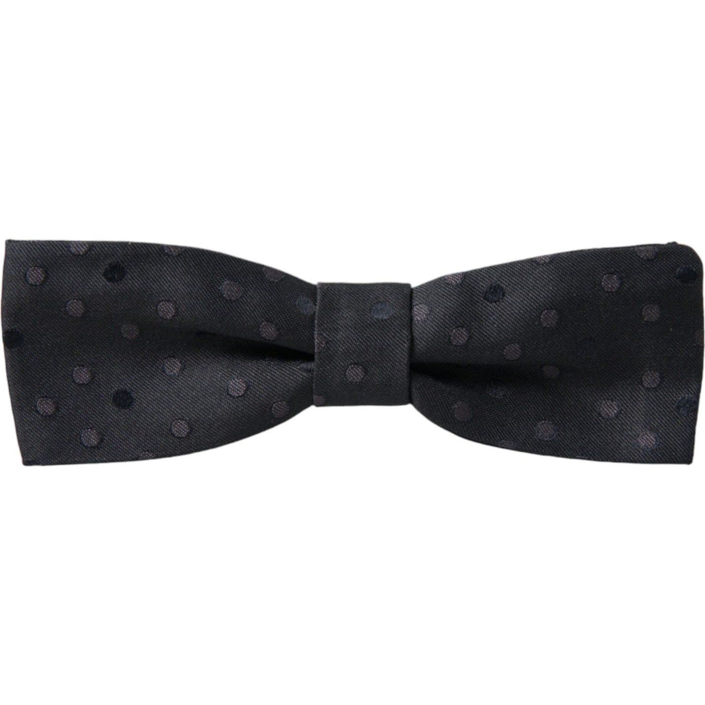 Dolce & Gabbana Opulent Silk Polka Dot Bow Tie for Men gray-polka-dot-silk-adjustable-neck-men-papillon-bow-tie
