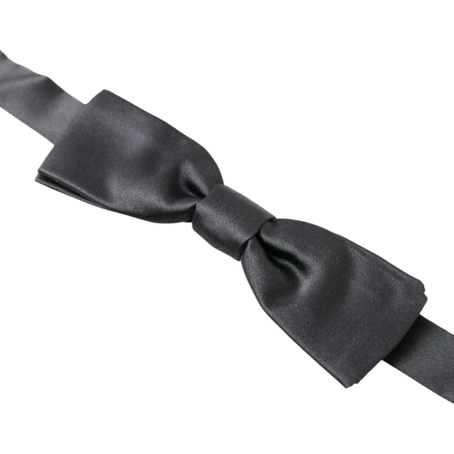Dolce & Gabbana Elegant Dark Anthracite Silk Bow Tie dark-gray-silk-adjustable-neck-men-papillon-bow-tie-3 465A6782-BG-scaled-b53196f3-f04.jpg
