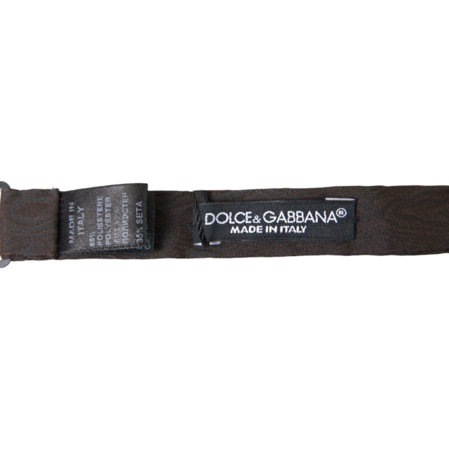 Dolce & Gabbana Elegant Brown Silk Blend Bow Tie brown-polyester-silk-adjustable-neck-men-papillon-bow-tie
