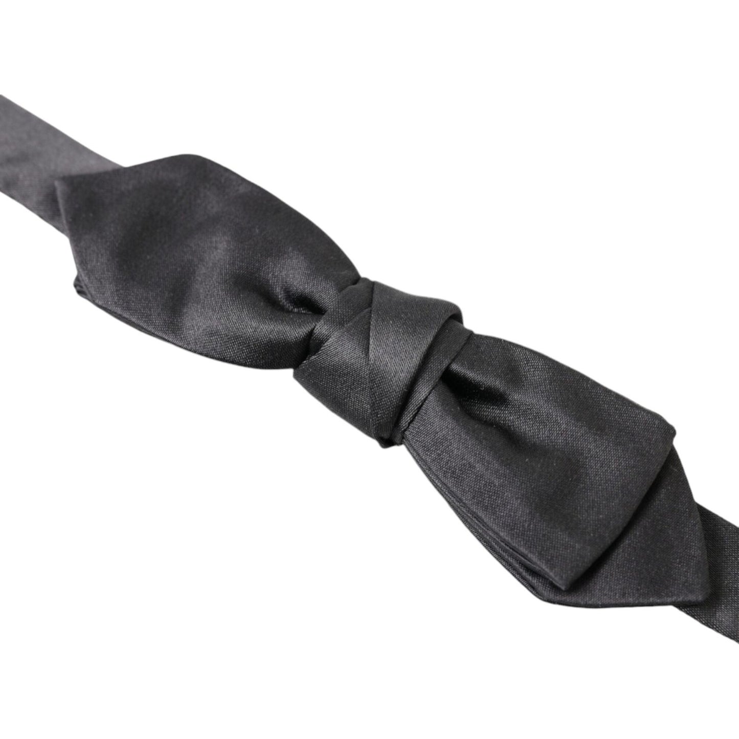 Dolce & Gabbana Elegant Anthracite Silk Bow Tie dark-gray-silk-adjustable-neck-men-papillon-bow-tie-2 465A6805-BG-scaled-f9bc4f1f-065.jpg