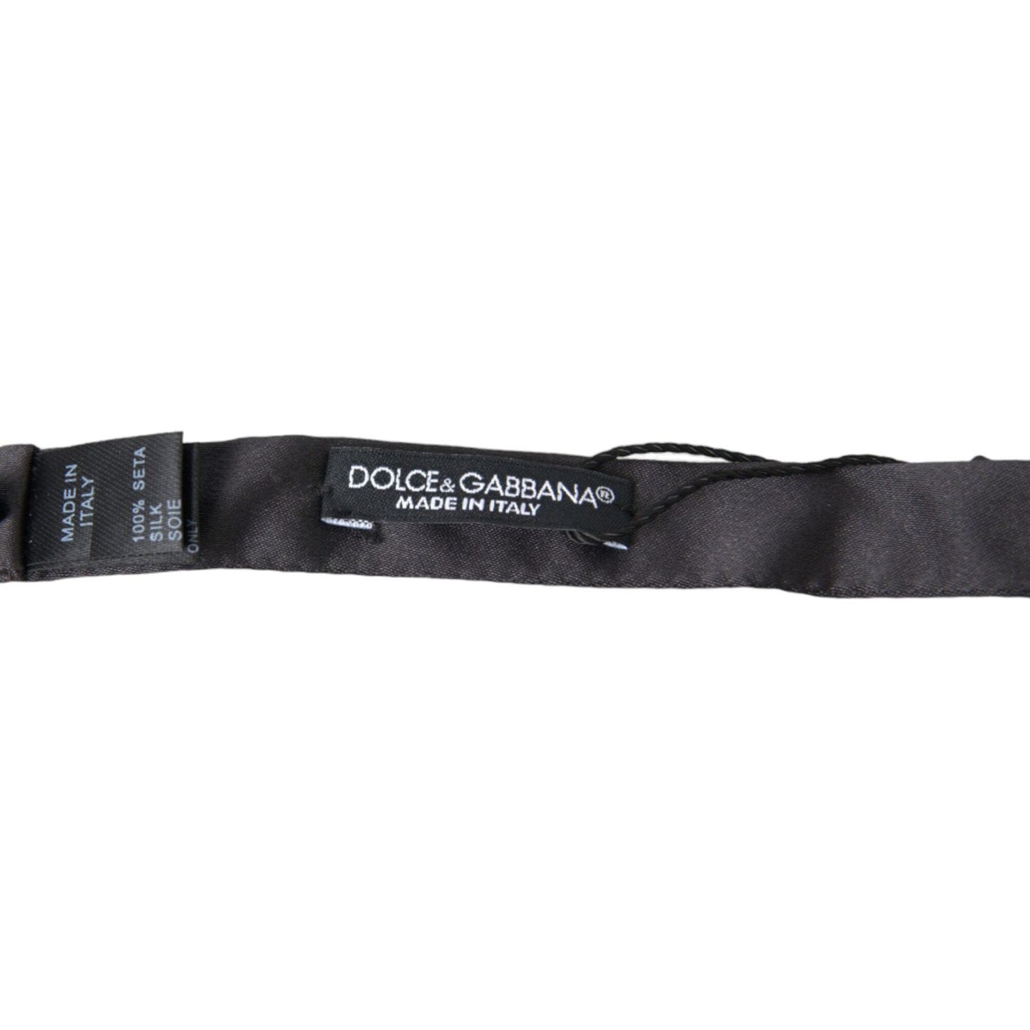 Dolce & Gabbana Elegant Anthracite Silk Bow Tie dark-gray-silk-adjustable-neck-men-papillon-bow-tie-2