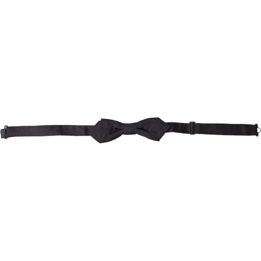 Dolce & Gabbana Elegant Silk Black Bow Tie black-silk-adjustable-neck-men-papillon-bow-tie-1
