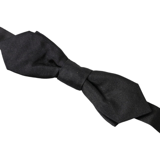 Dolce & Gabbana Elegant Silk Black Bow Tie black-silk-adjustable-neck-men-papillon-bow-tie-1 465A6812-BG-scaled-f551e4b9-fbc.jpg