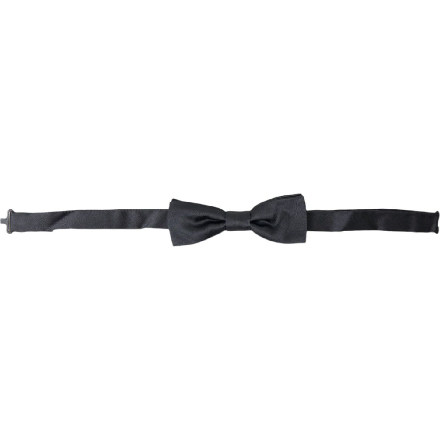 Dolce & Gabbana Elegant Anthracite Gray Silk Bow Tie dark-gray-silk-adjustable-neck-men-papillon-bow-tie