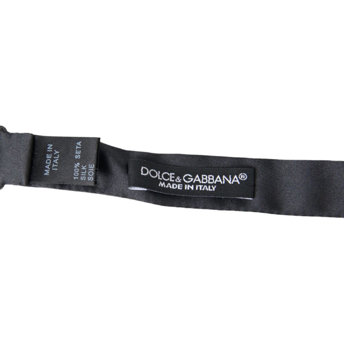 Dolce & Gabbana Elegant Anthracite Gray Silk Bow Tie dark-gray-silk-adjustable-neck-men-papillon-bow-tie 465A6842-BG-scaled-8397eb7e-076.jpg