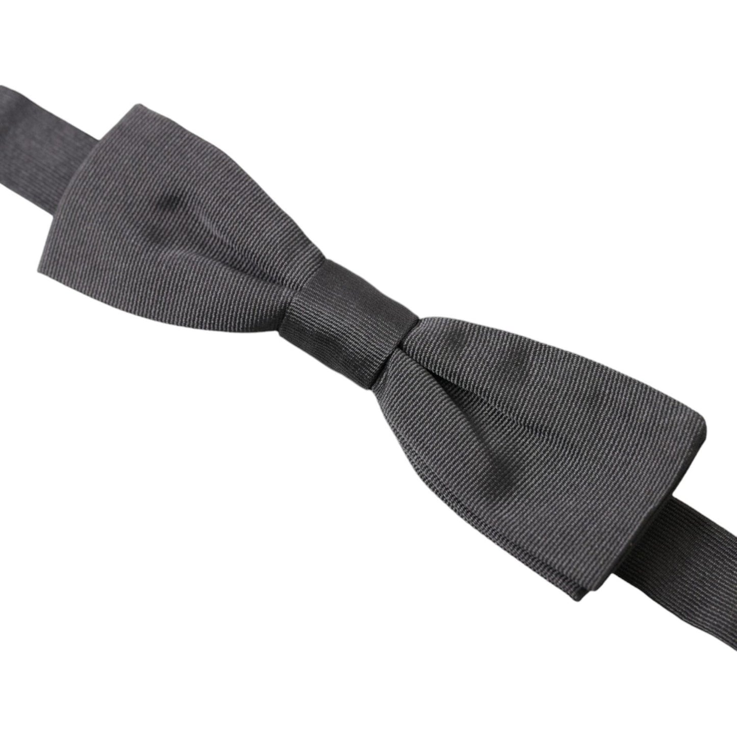 Dolce & Gabbana Elegant Silk Dark Gray Bow Tie dark-gray-silk-adjustable-neck-men-papillon-bow-tie-1 465A6846-BG-scaled-46e0e815-135.jpg
